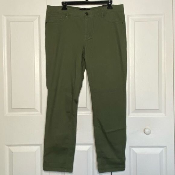 A3 Denim Womens Olive Green Ankle Skinny Jeans Size 14 - Picture 4 of 10